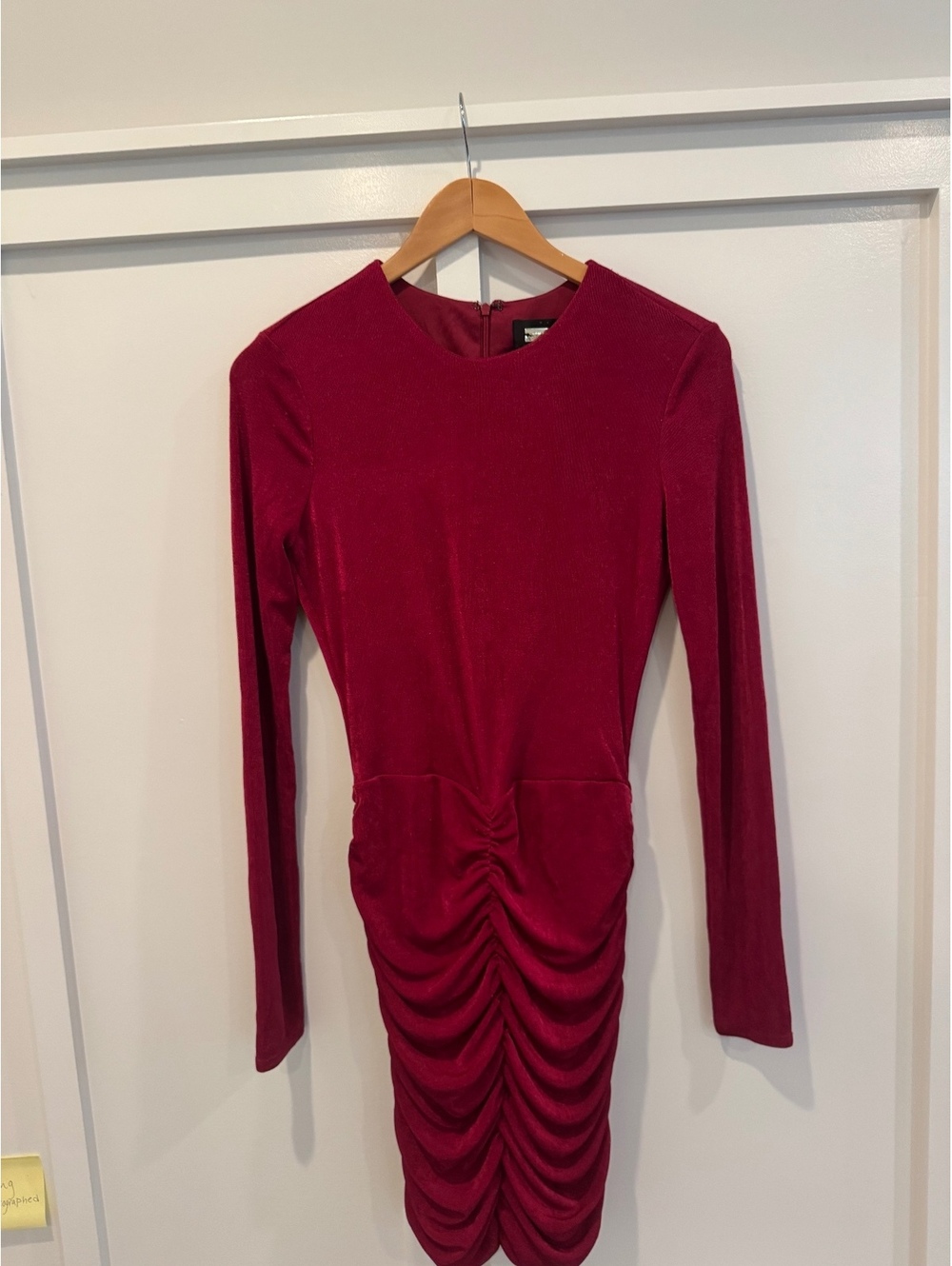 Alexia Admor Red Velvet Long Sleeve Bodycon Mini Dress Size M